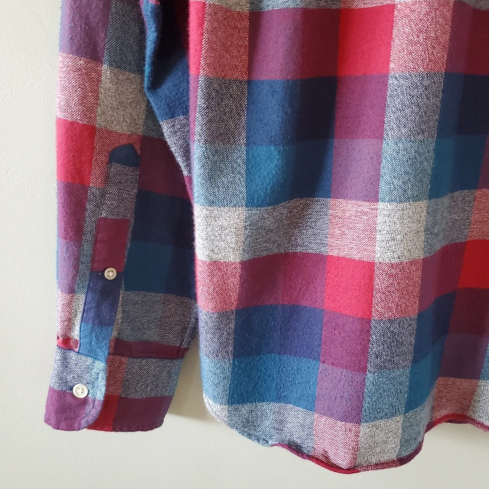J. Crew M Ivy League Preppy Country Plaid Flannel Slim Fit Button Down Shirt